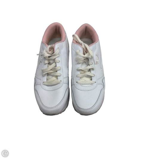 Shoes Sneakers By Fila In Pink & White, Size: 9