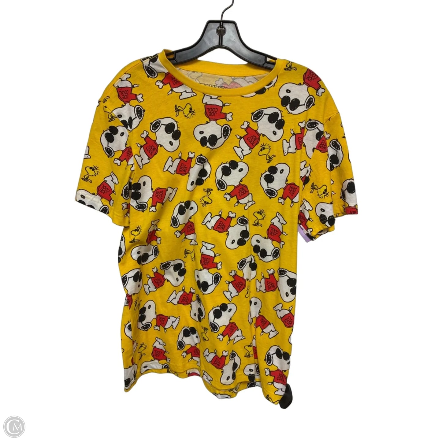 Top Short Sleeve By Clothes Mentor In White & Yellow, Size: M