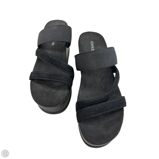 Sandals Heels Wedge By Anne Klein In Black, Size: 6.5