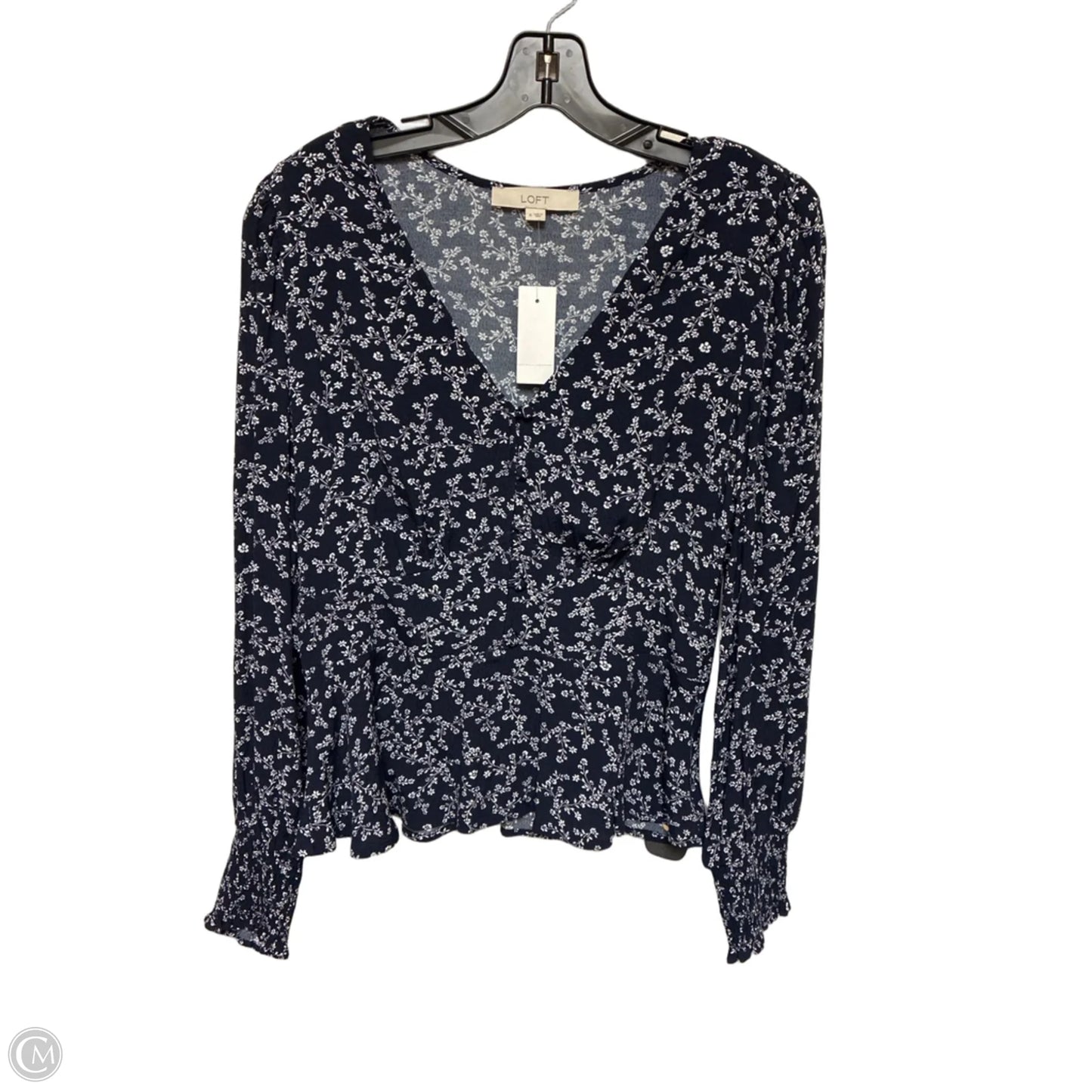 Top Long Sleeve By Loft In Floral Print, Size: S