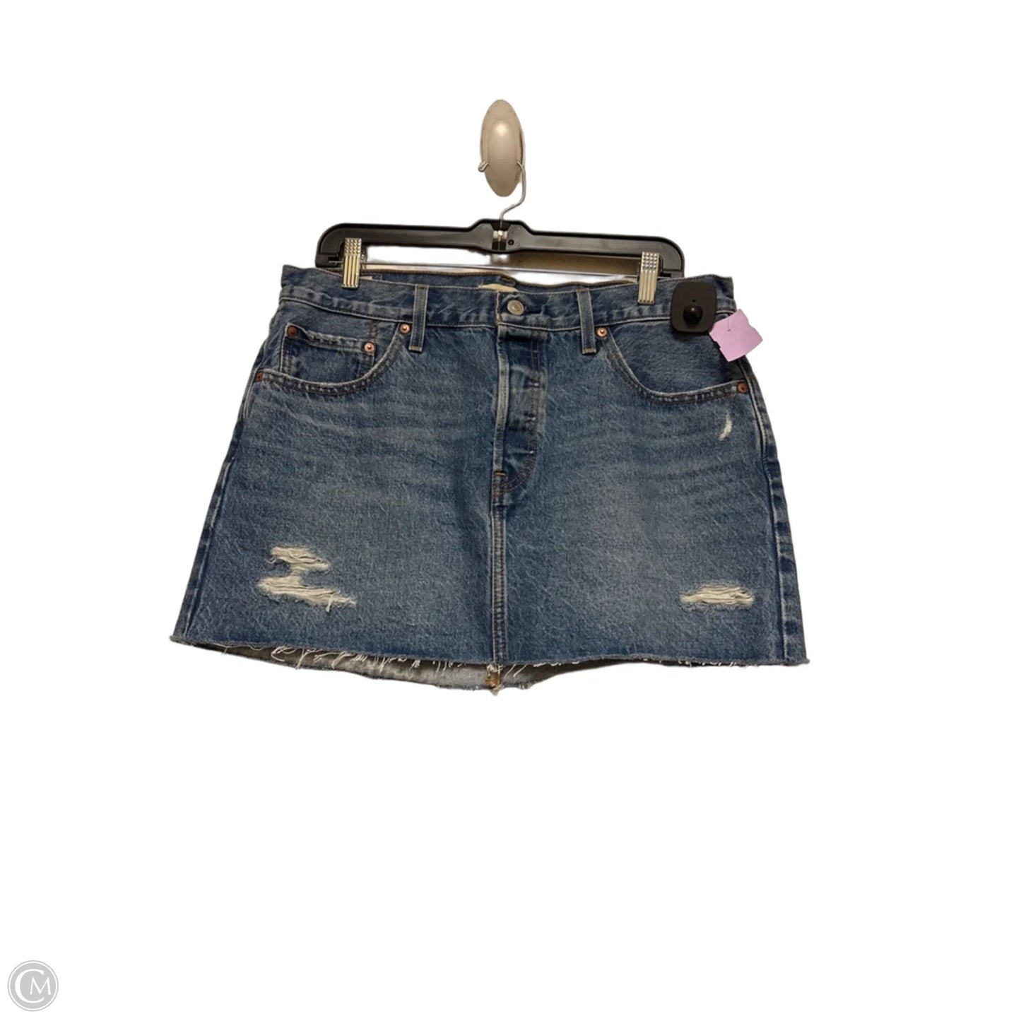 Skirt Mini & Short By Levis In Blue Denim, Size: 12