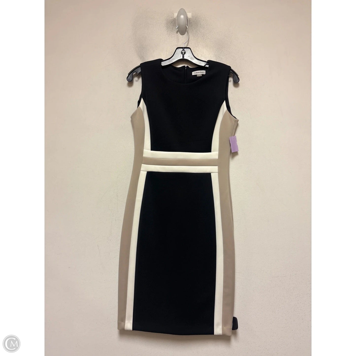 Dress Casual Short By Calvin Klein In Black & Tan, Size: M