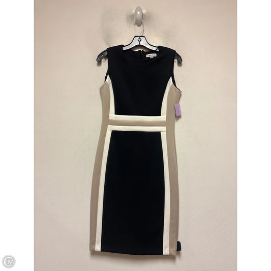 Dress Casual Short By Calvin Klein In Black & Tan, Size: M