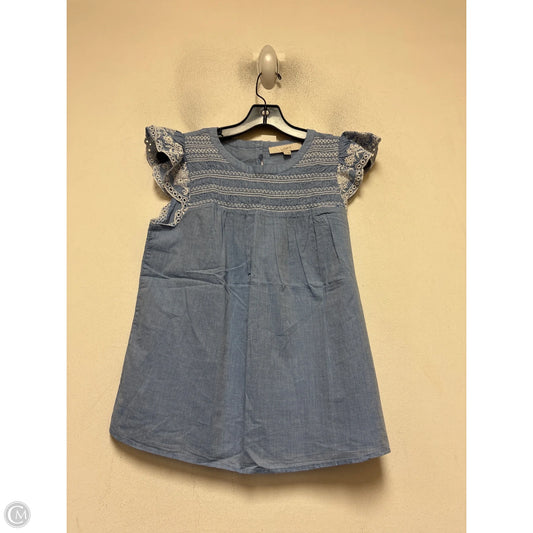 Top Short Sleeve By Loft In Blue & White, Size: Xs