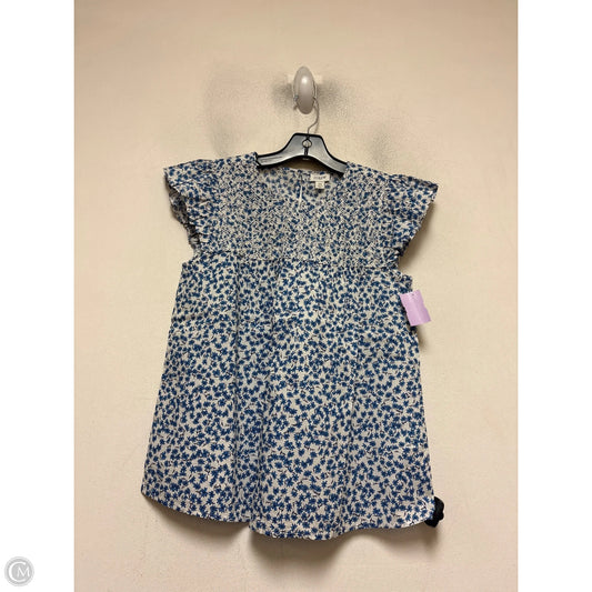 Top Short Sleeve By J. Crew In Blue & White, Size: Xs