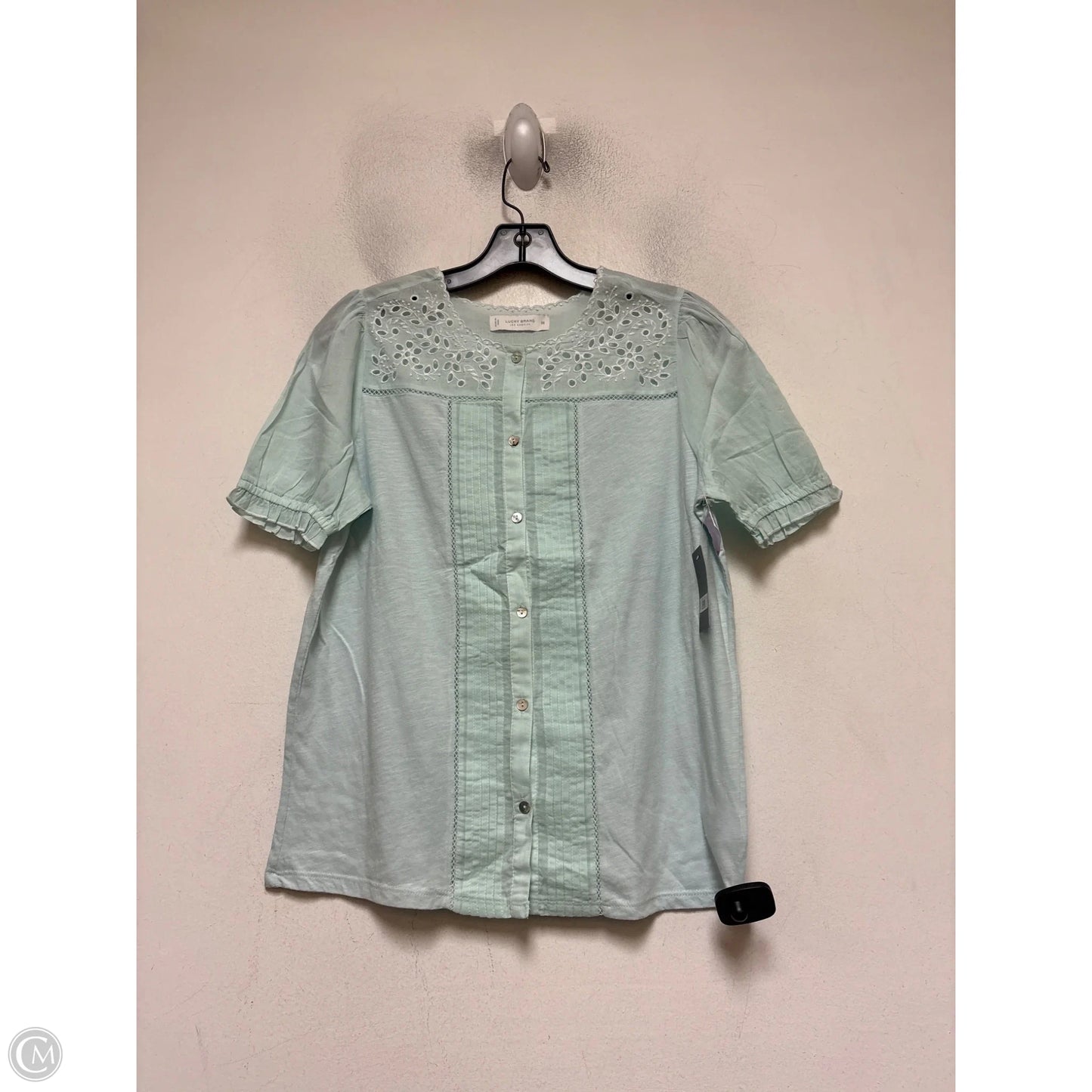 Top Short Sleeve By Lucky Brand In Green, Size: Xs