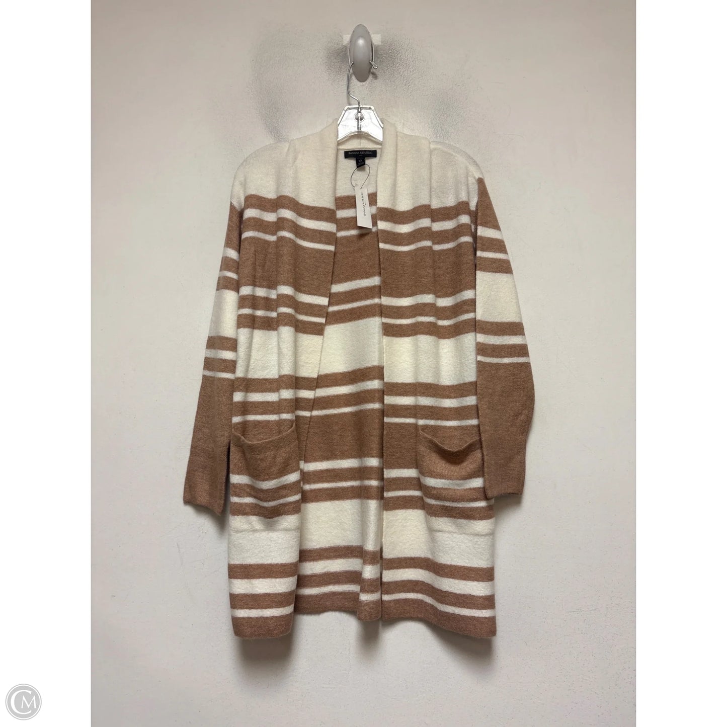 Sweater Cardigan By Banana Republic In Striped Pattern, Size: Xs