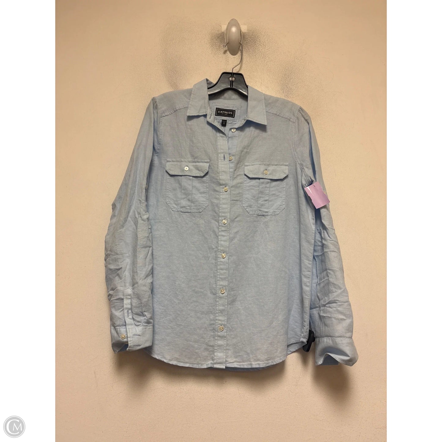 Top Long Sleeve By Express In Blue, Size: Xs