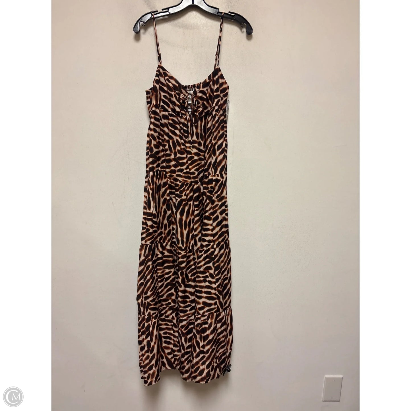 Dress Casual Midi By H&m In Brown & Tan, Size: M