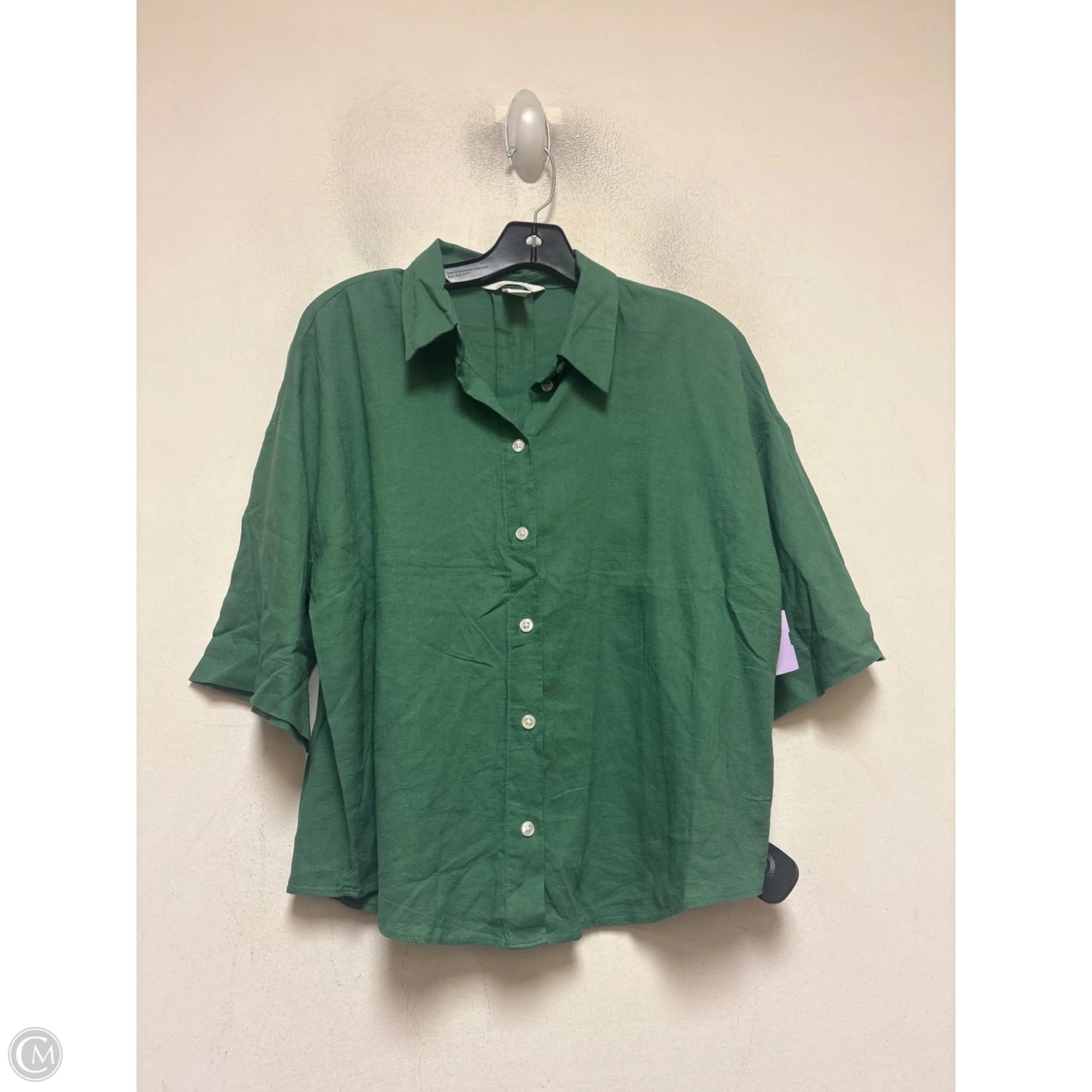 Top Short Sleeve By H&m In Green, Size: M