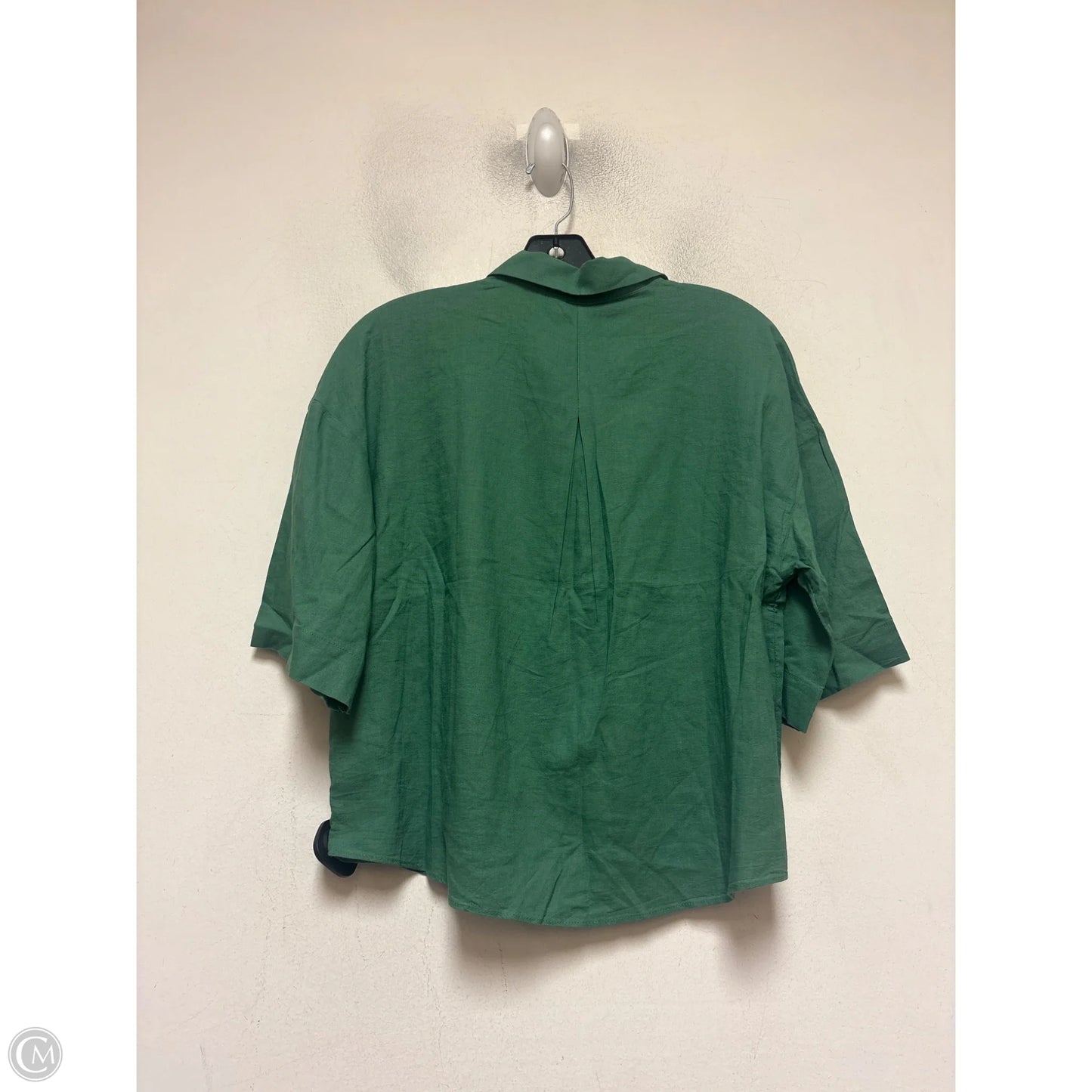 Top Short Sleeve By H&m In Green, Size: M