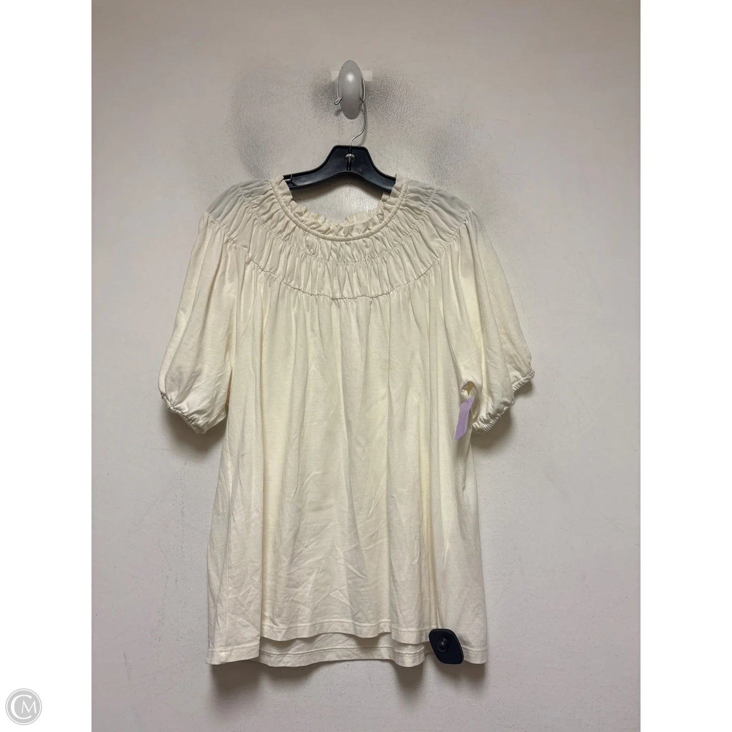 Top Short Sleeve By J. Crew In Cream, Size: Xl