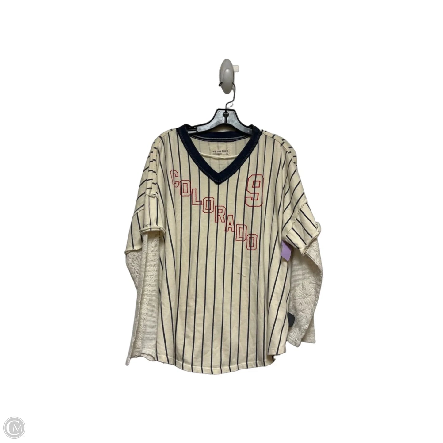 Top Long Sleeve By We The Free In Blue & Cream, Size: S