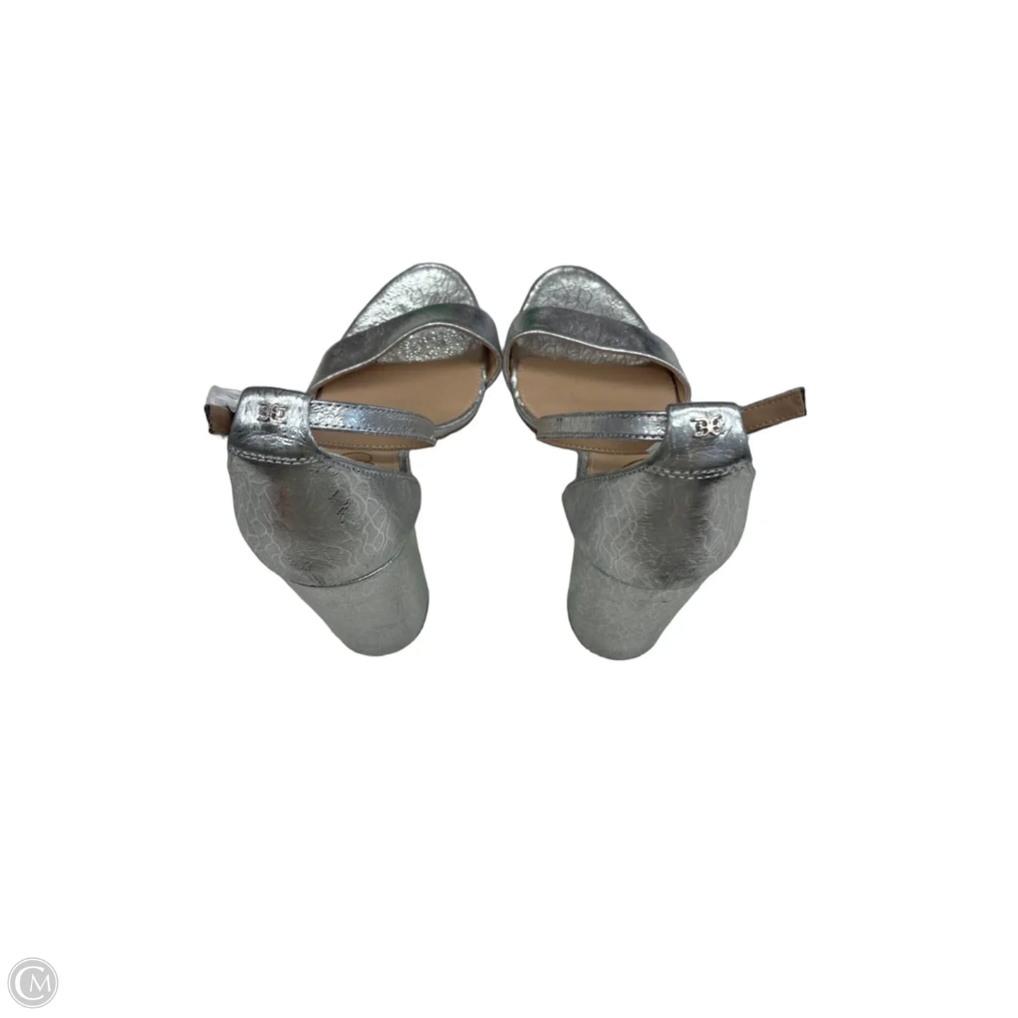Sandals Heels Block By Sam Edelman In Silver, Size: 9.5