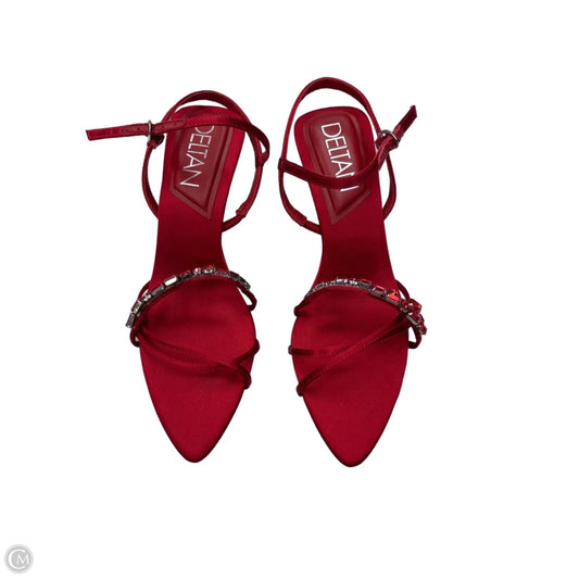 Sandals Heels Kitten By Clothes Mentor In Red, Size: 7.5