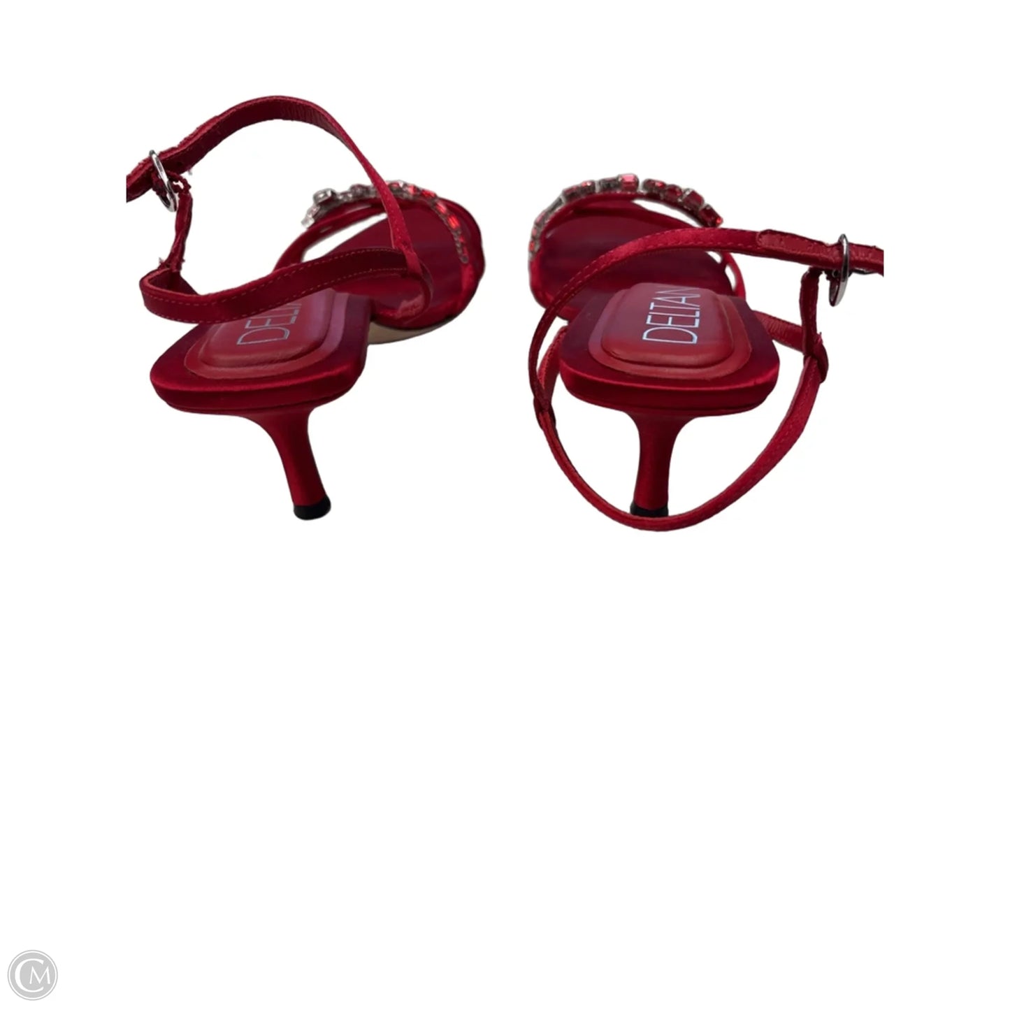Sandals Heels Kitten By Clothes Mentor In Red, Size: 7.5