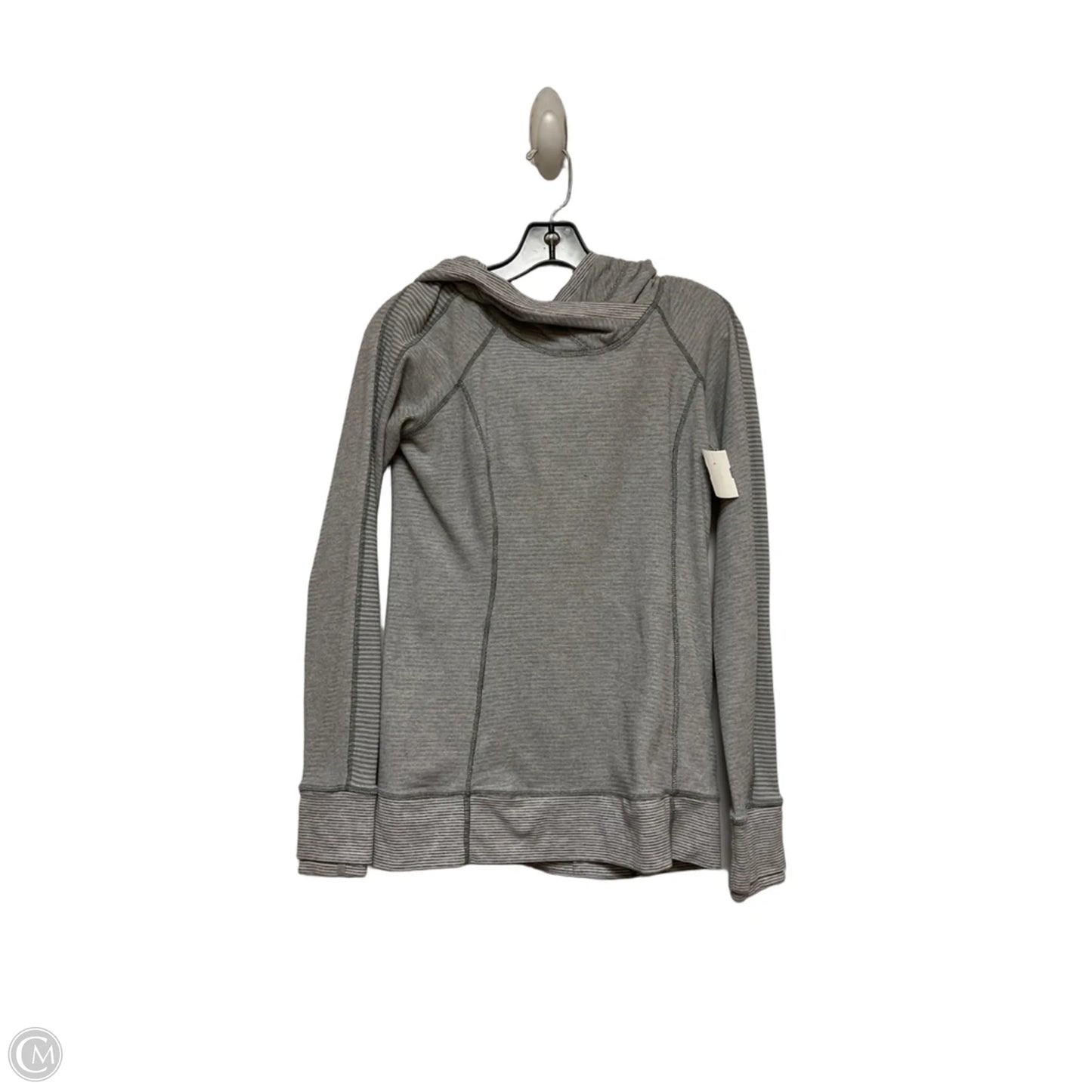 Athletic Top Long Sleeve Hoodie By Lululemon In Grey, Size: M