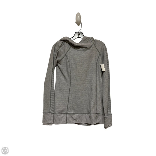 Athletic Top Long Sleeve Hoodie By Lululemon In Grey, Size: M