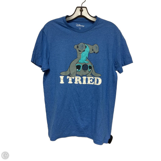 Top Short Sleeve Basic By Disney In Blue, Size: M