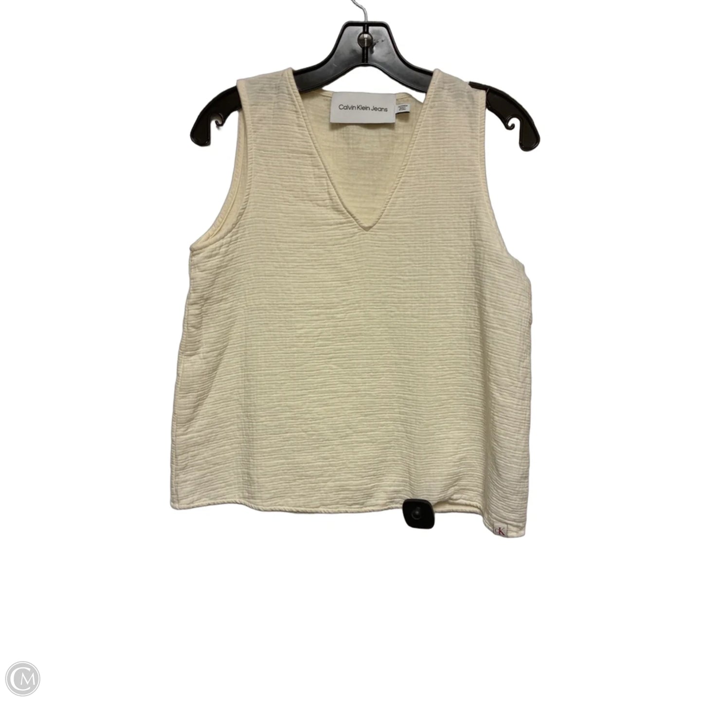 Top Sleeveless By Calvin Klein In Cream, Size: Xs
