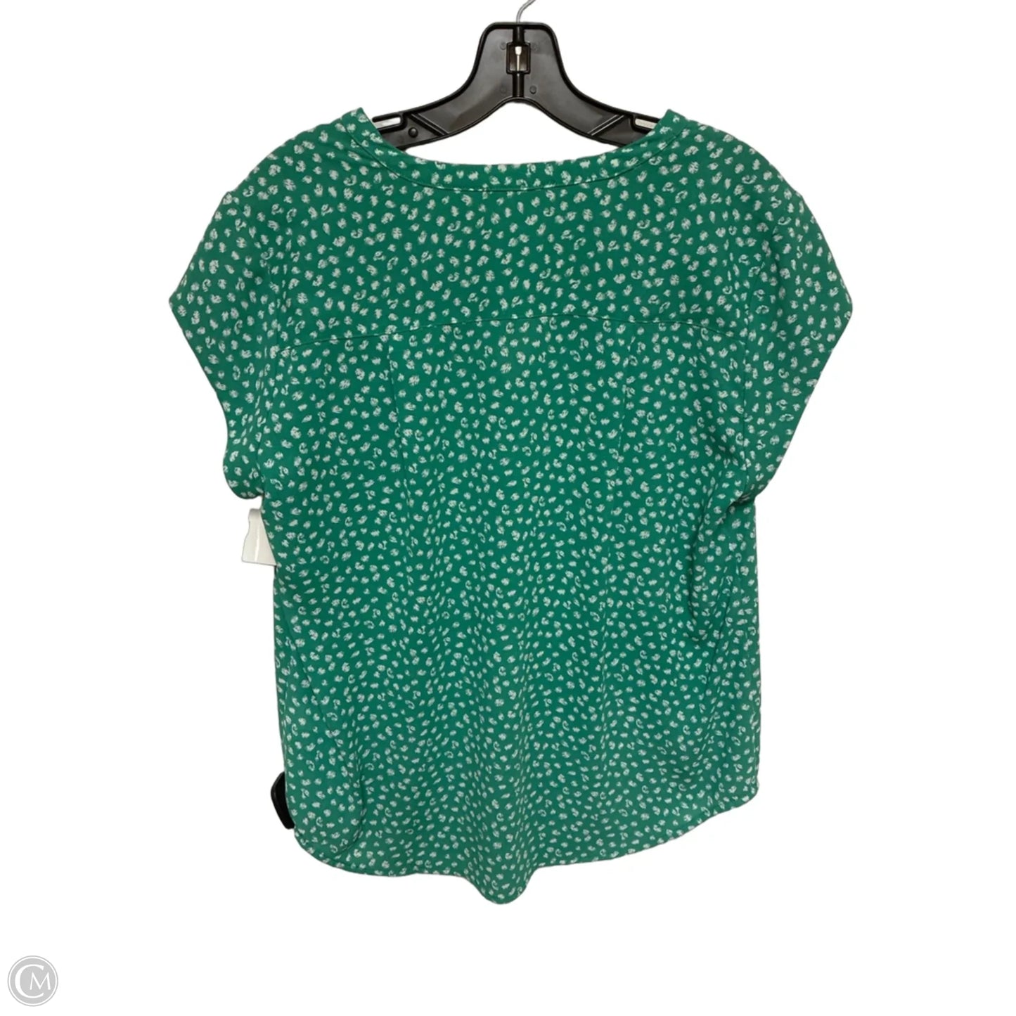 Top Short Sleeve By Monday Fun In Green & White, Size: L