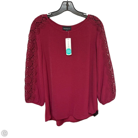 Top Long Sleeve By Fortune & Ivy In Red, Size: L