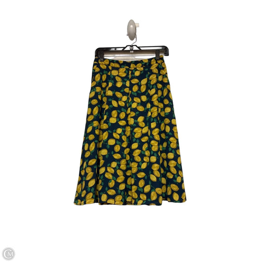 Skirt Midi By Limited In Blue & Yellow, Size: 0