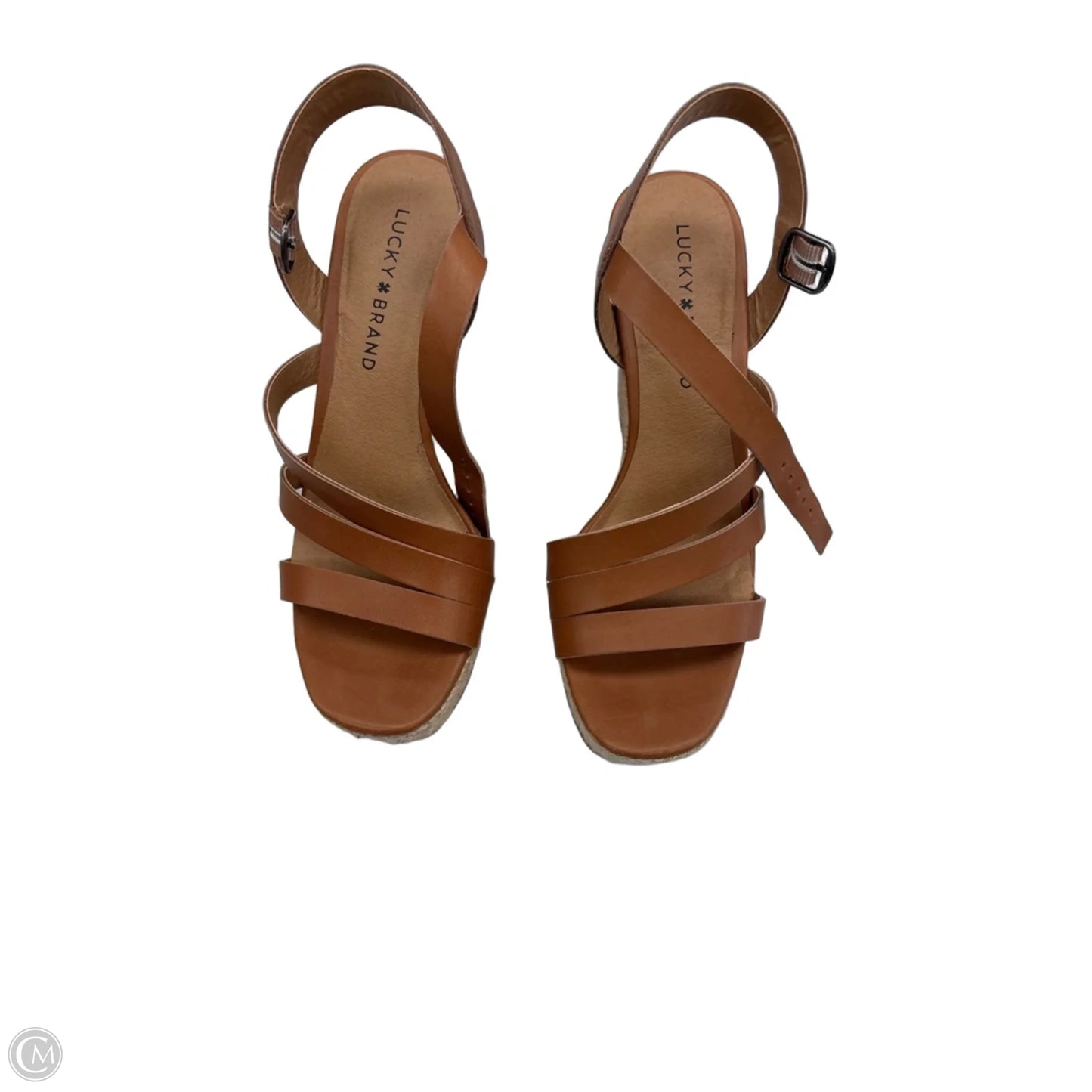 Sandals Heels Wedge By Lucky Brand In Tan, Size: 7