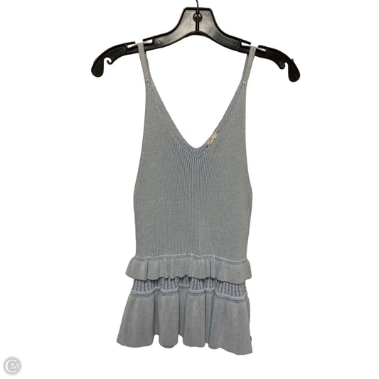 Top Sleeveless By Hem & Thread In Blue, Size: L