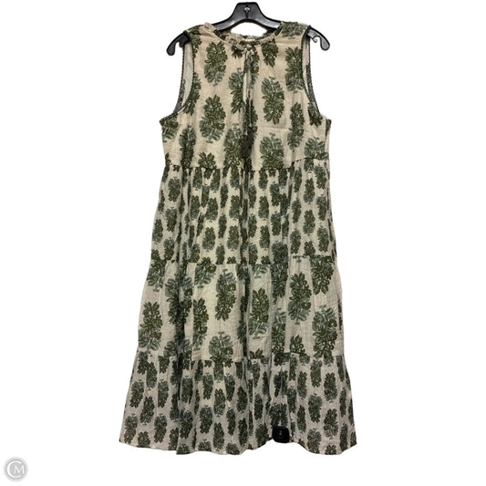 Dress Casual Short By Clothes Mentor In Cream & Green, Size: Xl