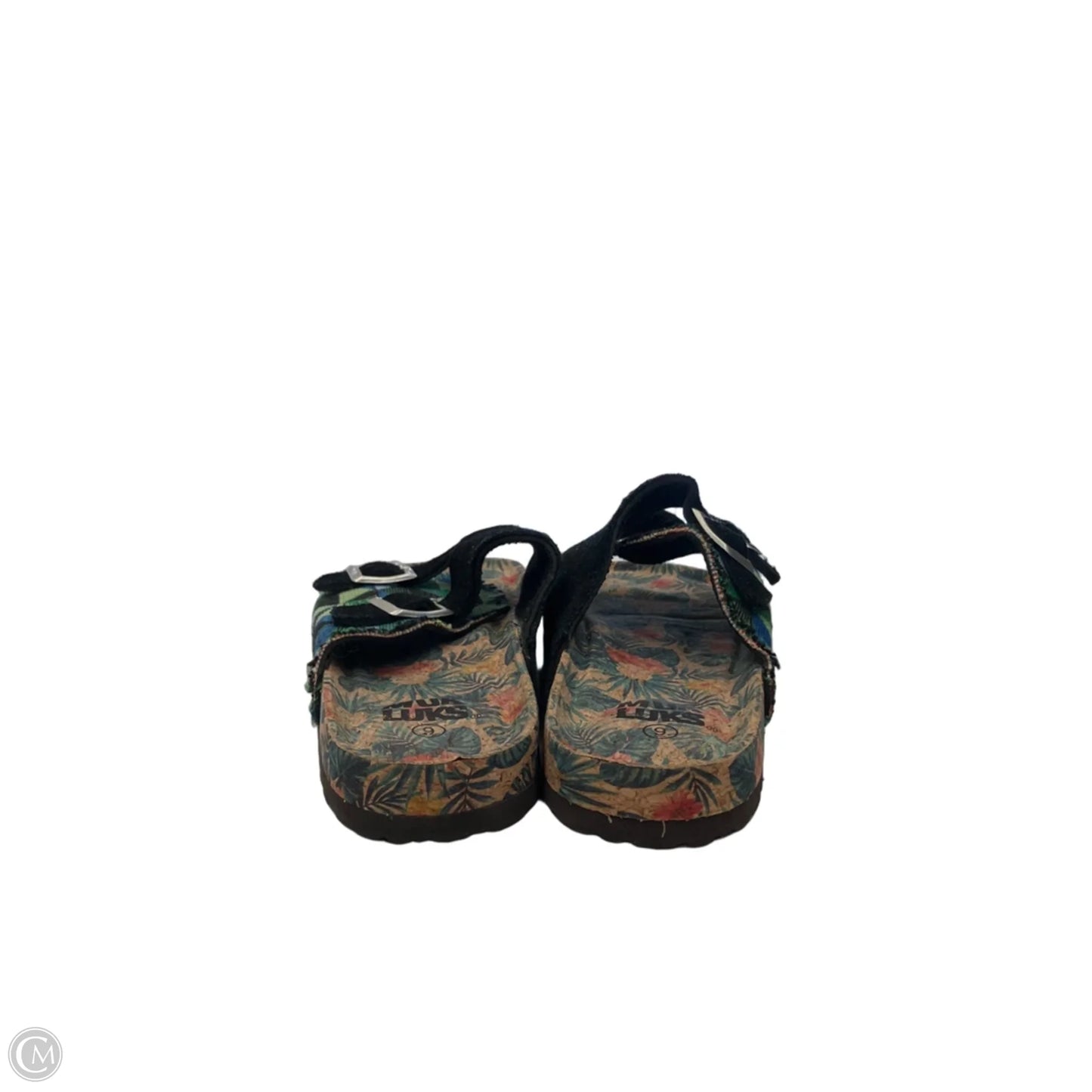 Sandals Flats By Muk Luks In Black & Green, Size: 9