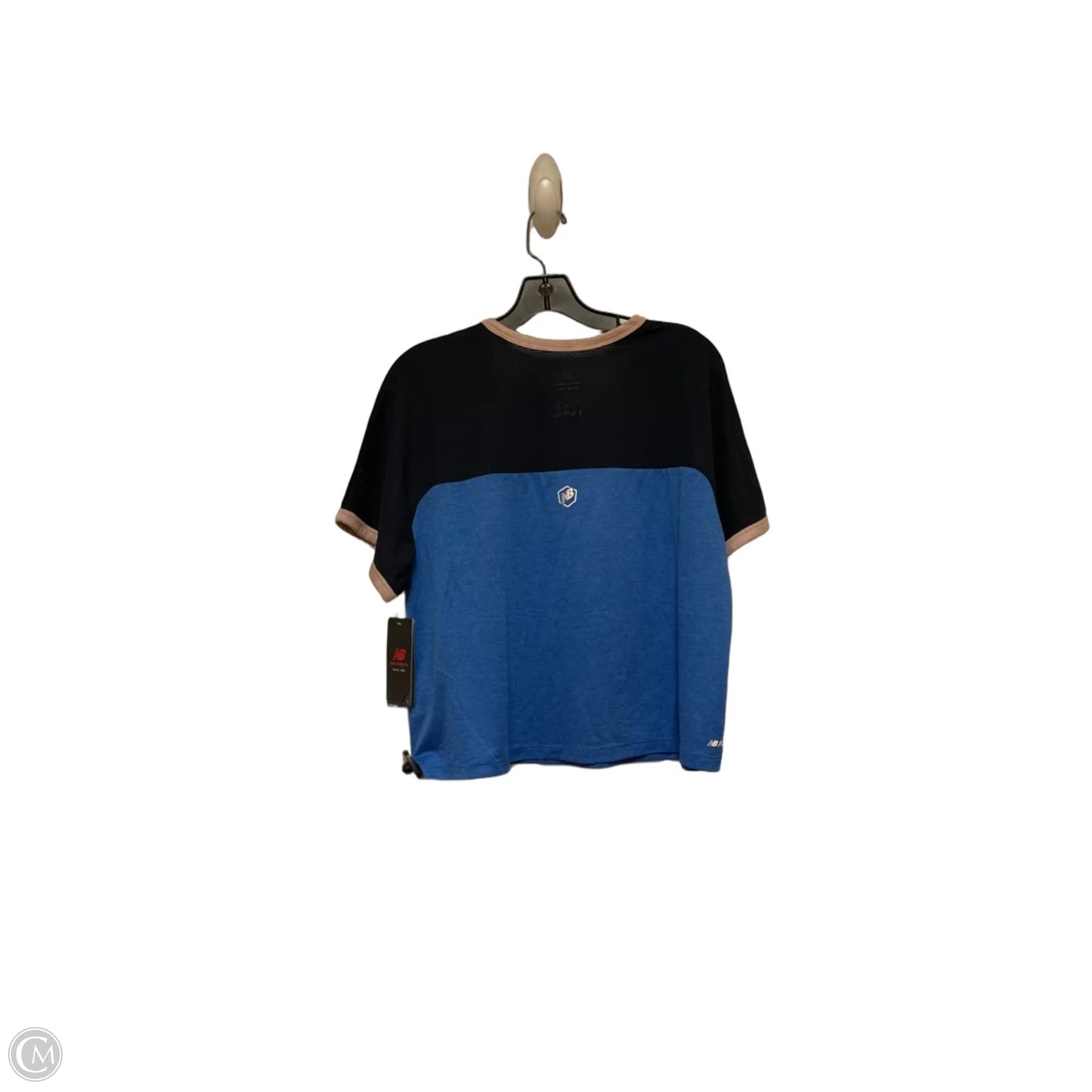 Athletic Top Short Sleeve By New Balance In Blue, Size: L