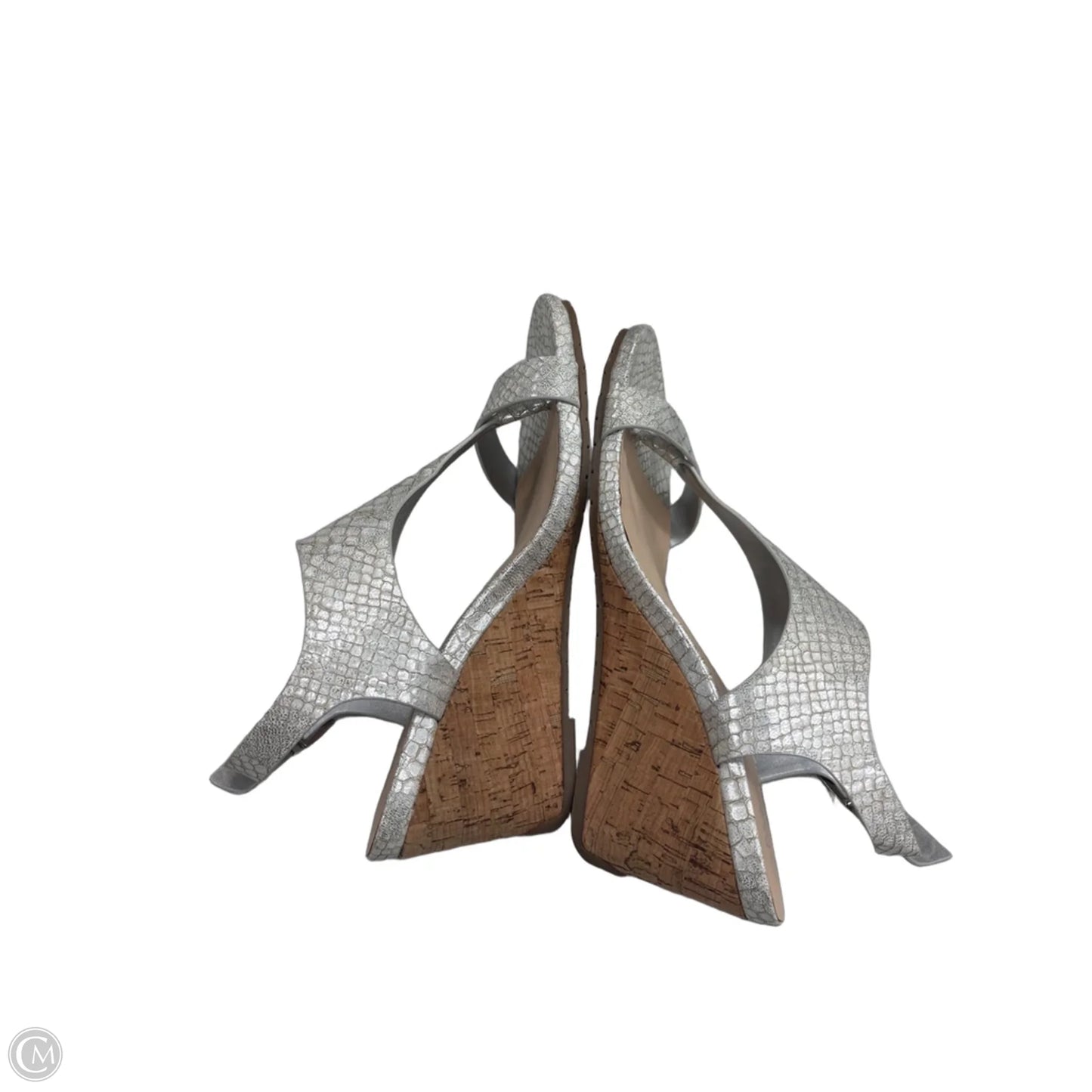 Sandals Heels Wedge By Kenneth Cole Reaction In Silver, Size: 7.5