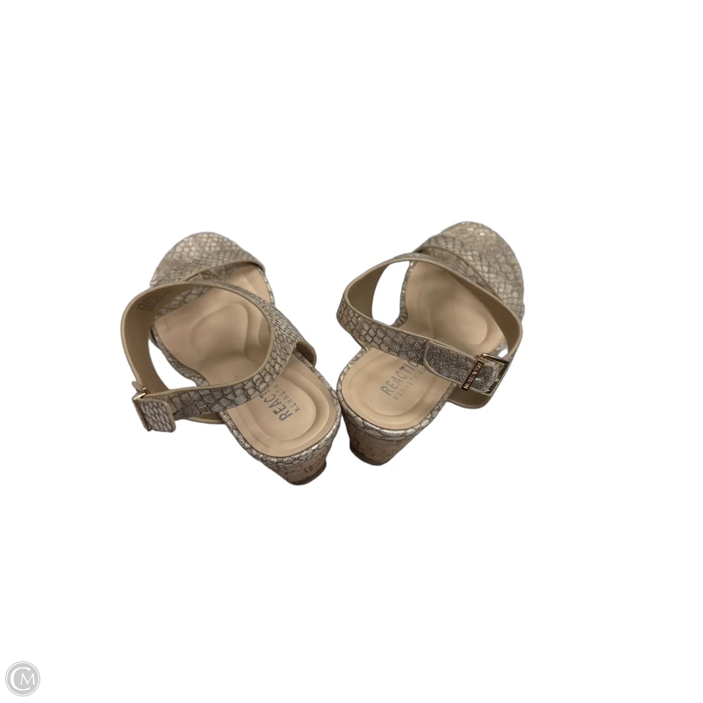 Sandals Heels Wedge By Kenneth Cole Reaction In Gold, Size: 7.5