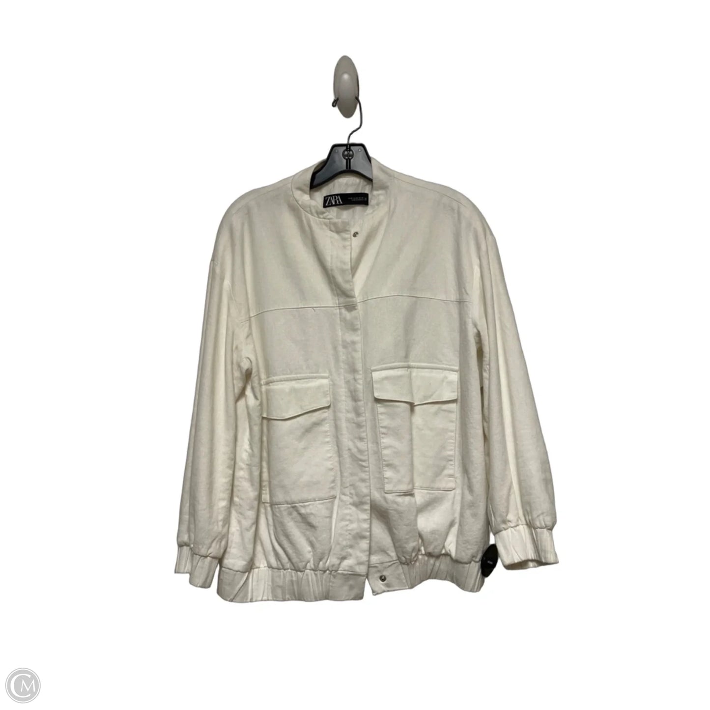 Jacket Shirt By Zara In White, Size: Xs