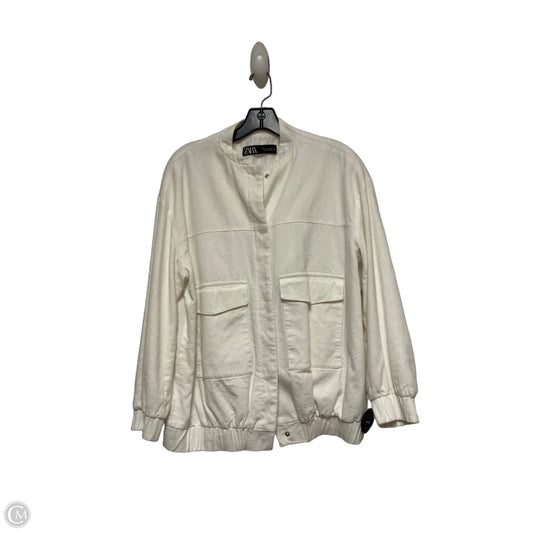 Jacket Shirt By Zara In White, Size: Xs