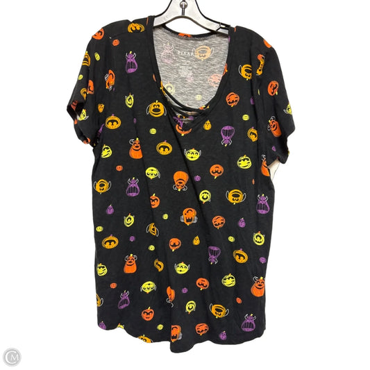 Top Short Sleeve By Disney Store In Black & Orange, Size: 2x