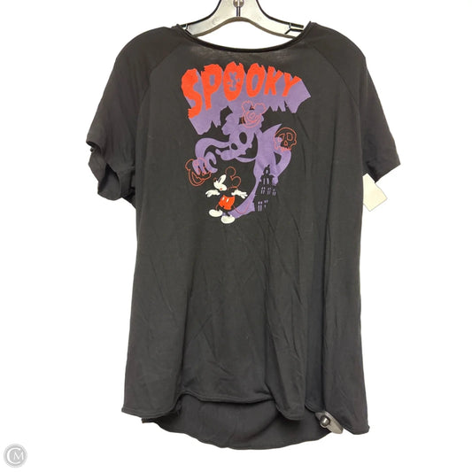 Top Short Sleeve Basic By Disney In Black, Size: 2x