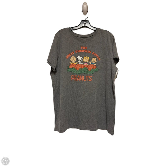 Top Short Sleeve Basic By Clothes Mentor In Grey & Orange, Size: 2x