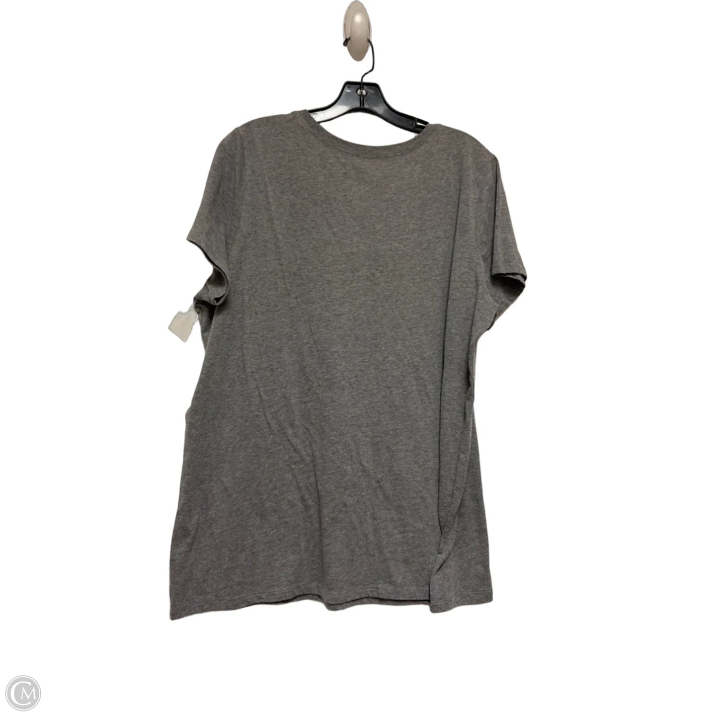 Top Short Sleeve Basic By Clothes Mentor In Grey & Orange, Size: 2x