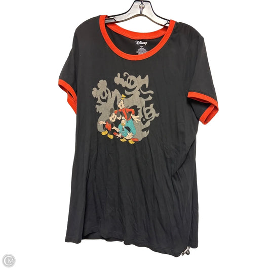 Top Short Sleeve By Disney In Black & Orange, Size: 2x