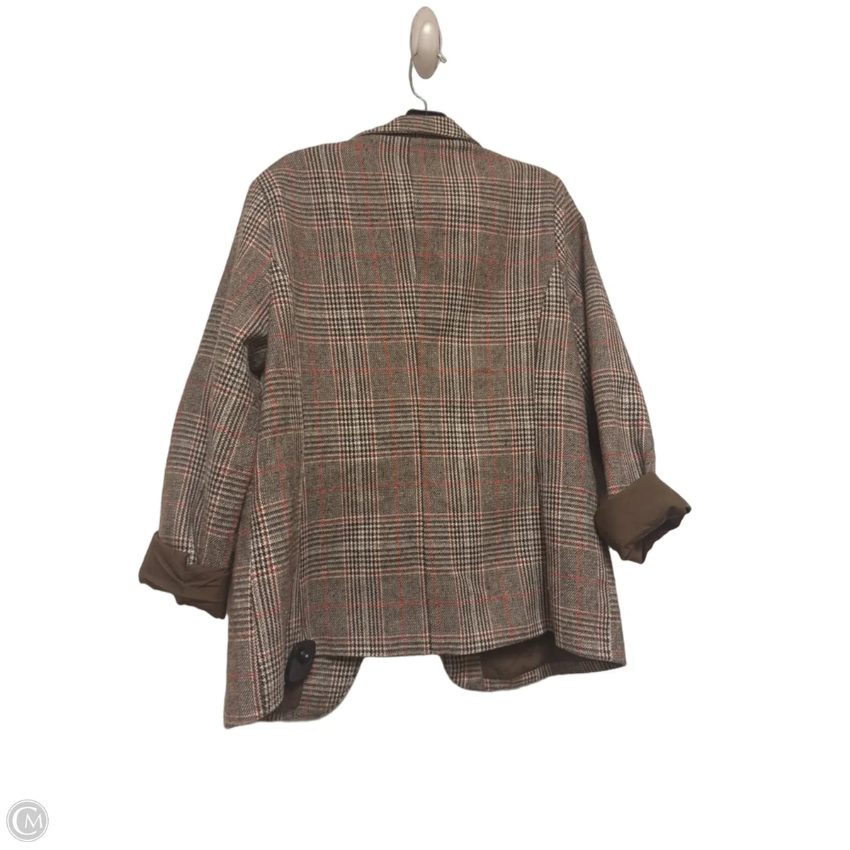 Blazer By Clothes Mentor In Plaid Pattern, Size: L