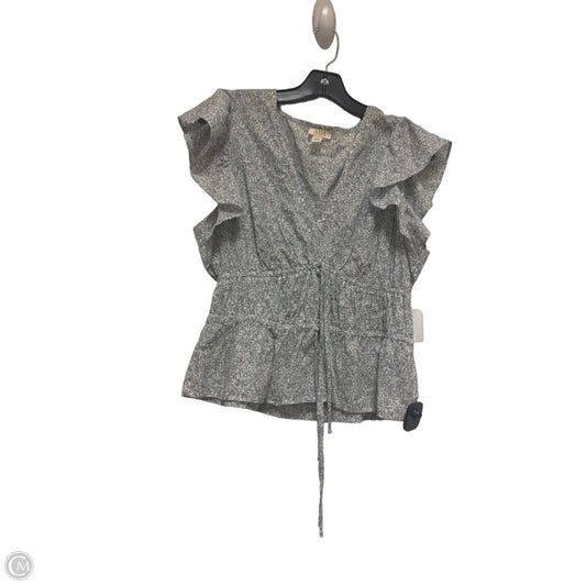Top Short Sleeve By Ana In Blue & White, Size: L