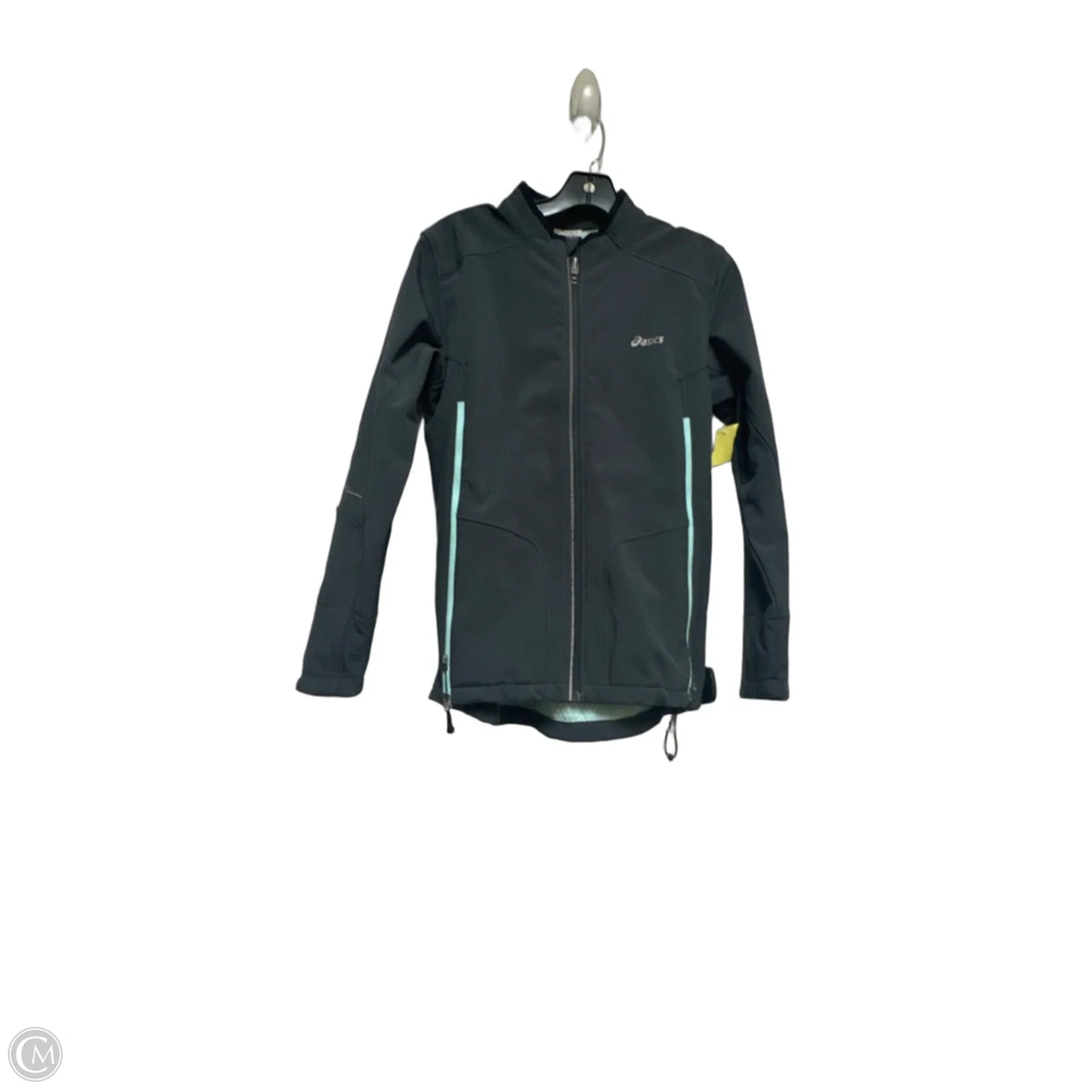 Athletic Jacket By Asics In Grey, Size: M