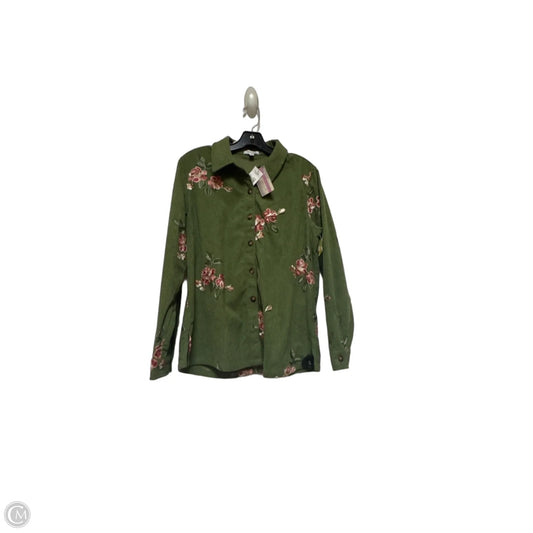 Jacket Shirt By Clothes Mentor In Green & Pink, Size: S