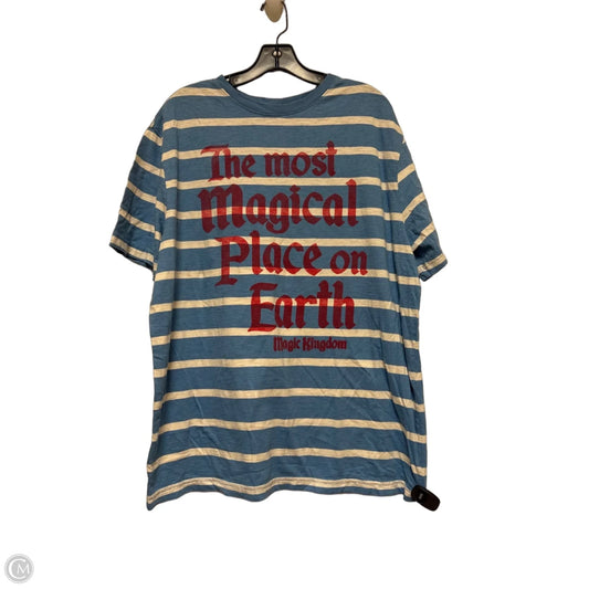 Top Short Sleeve Basic By Disney Store In Striped Pattern, Size: L