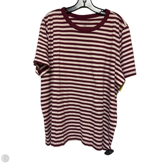 Top Short Sleeve Basic By Primark In Striped Pattern, Size: 2x