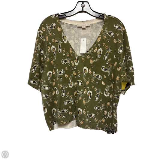 Top Short Sleeve By Loft In Paisley Print, Size: L