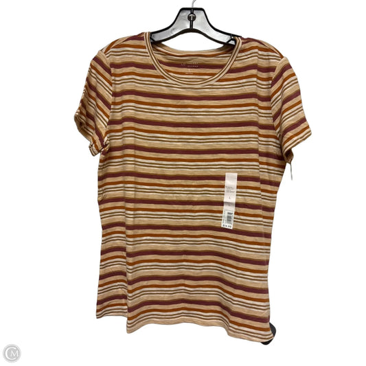 Top Short Sleeve Basic By Lc Lauren Conrad In Striped Pattern, Size: L