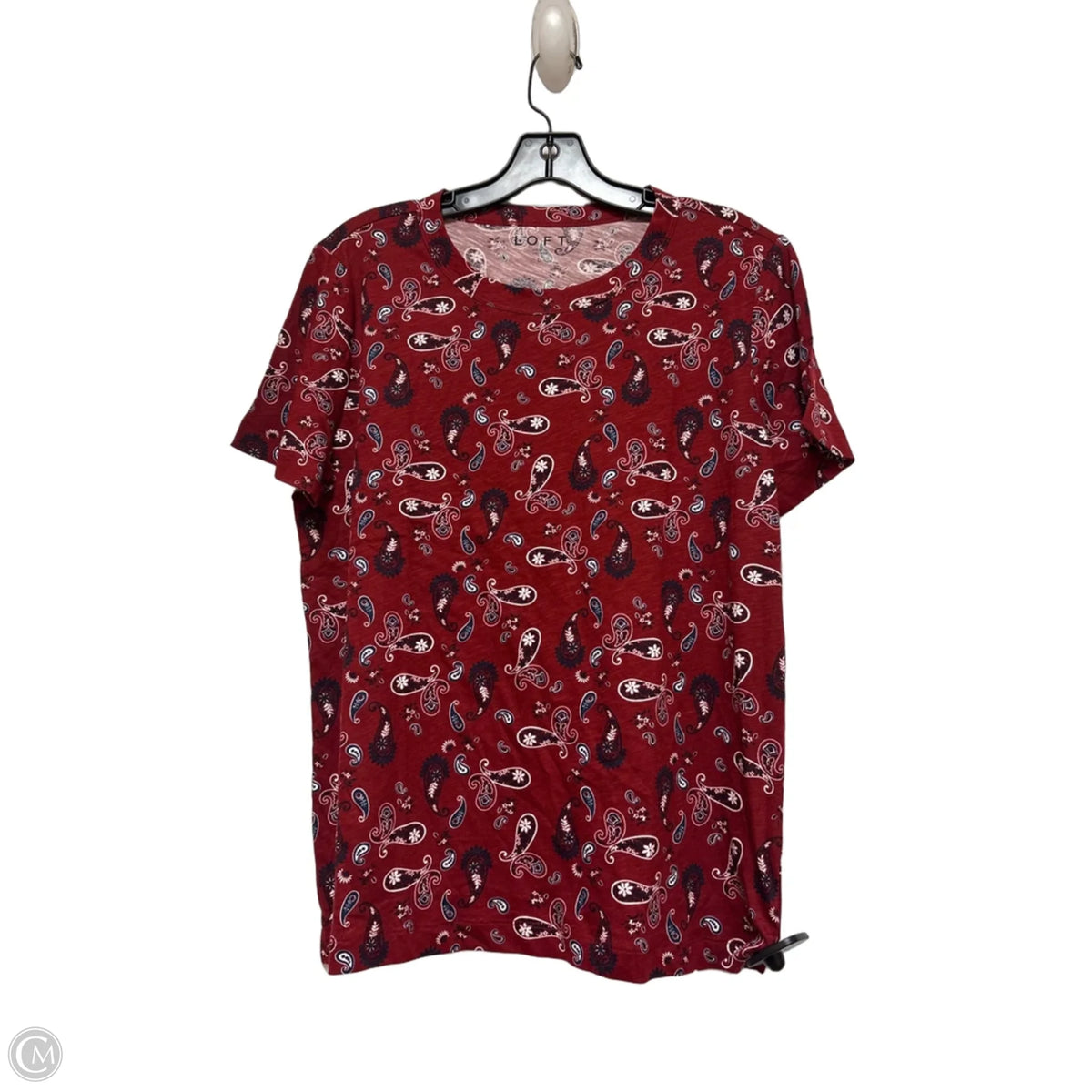 Top Short Sleeve Basic By Loft In Paisley Print, Size: L